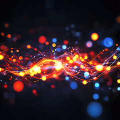 Wall Mural - A colorful, swirling line of dots that appear to be moving