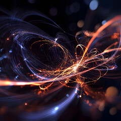 Wall Mural - A colorful, swirling pattern of light and dark blue and orange