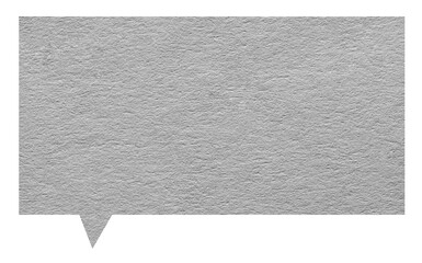Poster - Blank grey cut out cardboard paper speech bubble with copy space for text on transparent png background design element