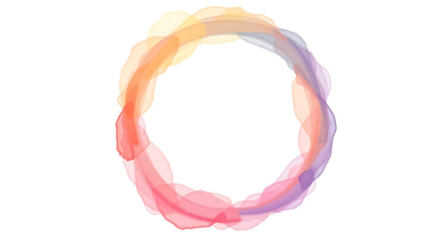 Abstract Colorful Circular Brush Stroke Background - Creative Art Design