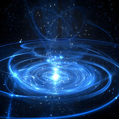 Wall Mural - A blue and white swirl of stars with a bright light in the center