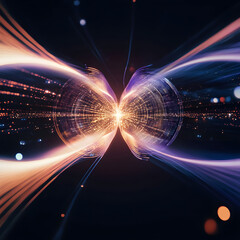 Wall Mural - The image is a colorful, abstract representation of a black hole