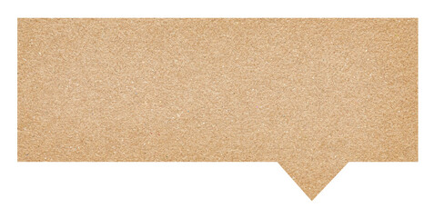 Poster - Blank cut out brown cardboard paper speech bubble with rough texture and copy space for text on transparent png background design element
