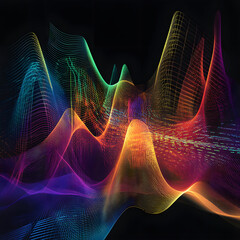 Wall Mural - A colorful, abstract image of a wave with a rainbow of colors