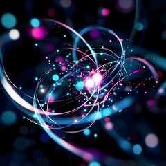 Wall Mural - A colorful, swirling galaxy of light and dark blue and purple