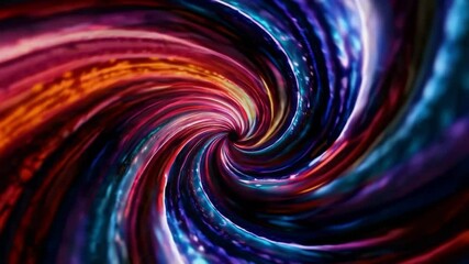 Poster - Colorful swirling vortex of light with neon colors, abstract art. Digital design concept