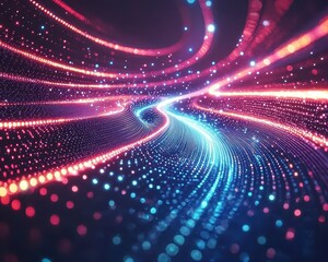Poster - Abstract Digital Background with Colorful Light Trails in Motion