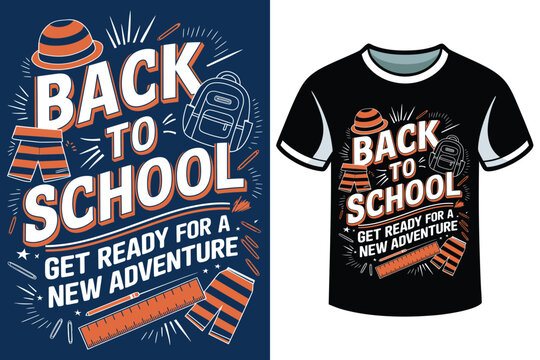 Back to School graphic for t-shirt design, modern print, vector illustration 