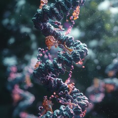 Poster - Colorful Abstract Representation of Spiral DNA Helix Structure