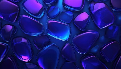 Poster - Abstract background of vibrant blue and purple glossy pebbles.