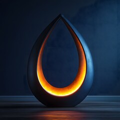 Poster - Minimalist Glowing Teardrop Symbolizing Clarity and Simplicity
