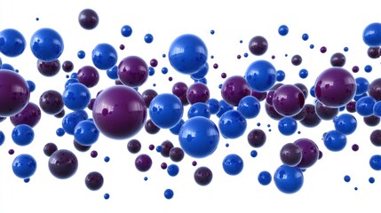 Poster - abstract background with floating blue and purple spheres.