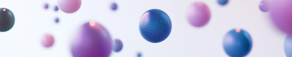 Poster - Abstract background with floating pastel spheres.