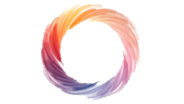 Abstract Colorful Circular Brush Stroke Background - Creative Art Design