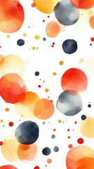 Poster - Artistic watercolor circles on white background creating a vibrant and modern abstract design with warm and cool tones for creative projects