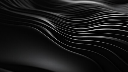 Poster - Abstract Dark Wave Pattern Background Design Elegant Black and Grey Swirling Lines Modern Graphic Texture