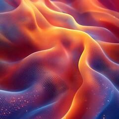 Aufkleber - Abstract Mesh Waves with Vibrant Gradients and Sparkling Highlights