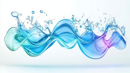 Poster - Modern 3D voice communication icon, clear and sleek sound wave, organic shape, isolated on a white background
