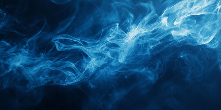 deep blue abstract background, smooth smoke horizontally