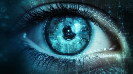 Poster - Create  prompts for stock photos related to Artificial Intelligence Logo on futuristic technology background and icon, with - characters and ending with