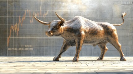 Poster - create prompts for stock photos related to design. bullish point, trend of graph with - characters a