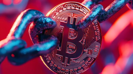 Poster - Compliance Challenges in Blockchain and Cryptocurrency Regulations, exploring regulatory hurdles, vibrant visuals, illuminating the complexities of digital finance with striking clarity and color.