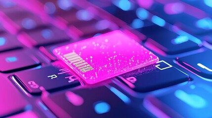 Poster - cyber compliance standards for e-commerce companies, illuminated environment, strong contrasts, vibr