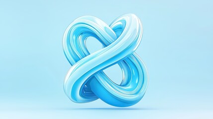Aufkleber - Stylized 3D blue icon, floating modern digital symbol with soft shadows, high-quality clean composition