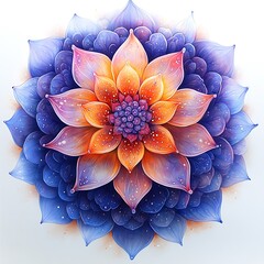 Poster - Abstract Floral Mandala with Vibrant Colors and Intricate Details