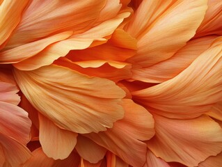 Poster - Abstract orange floral petals background with soft light and gentle curves creating a soothing and warm visual experience