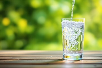 Aufkleber - Water being poured into a glass.