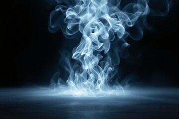 Poster - Abstract smoke pattern swirling on a dark background.