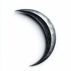 Wall Mural - textured crescent moon isolated on white background