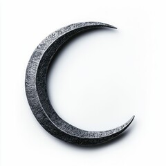 Wall Mural - textured crescent moon isolated on white background