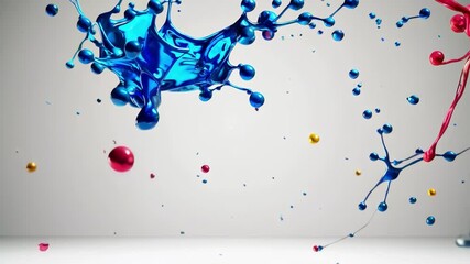 Poster - colorful splashes of paint on white background, abstract art. creativity and expression concept