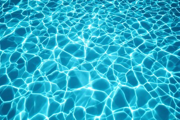 Poster - Abstract blue water surface pattern with light reflections.