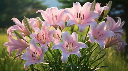 Wall Mural - blooming spring lilies