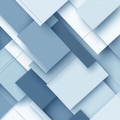 Aufkleber - Abstract geometric arrangement of overlapping squares in serene blue tones creating depth and dimension modern design