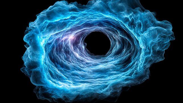 Abstract Blue Nebula Swirling Vortex Digital Art