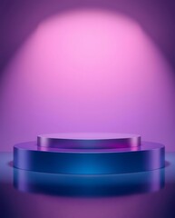 Aufkleber - a sleek, minimalist platform under a bright spotlight