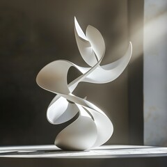 Poster - Elegant Abstract Sculpture with Curves and Light Highlights