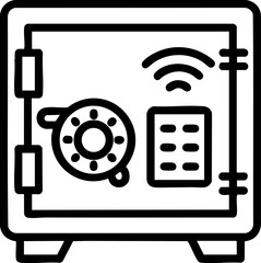 Leinwandbilder - Secure digital safe with keypad and wireless symbol illustration.