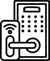 Leinwandbilder - Digital door lock and keypad for security access control.