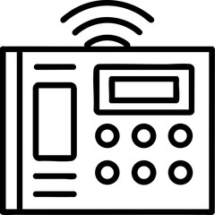 Poster - Communication device with buttons and wireless signals.