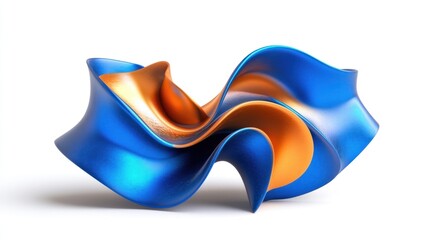 Fototapete - Abstract blue and orange wave form.