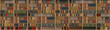 © TSViPhoto - Stacks of many books on a shelfs. Concept of library, reading, old classic literature, student education. Books pattern background