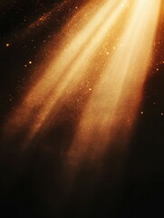 Poster - Golden light streams through dark space creating a celestial and ethereal atmosphere for background design