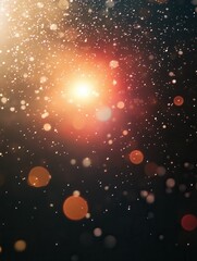 Poster - Ethereal Light Bursting Through a Cosmic Dust Cloud Creating a Dreamy and Magical Atmosphere with Soft Bokeh