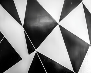 Poster - Abstract Black and White Geometric Triangle Pattern Design