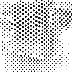 Fototapete - Abstract Halftone Pattern: Black Circles on White Background Creating a Dynamic Visual Texture 